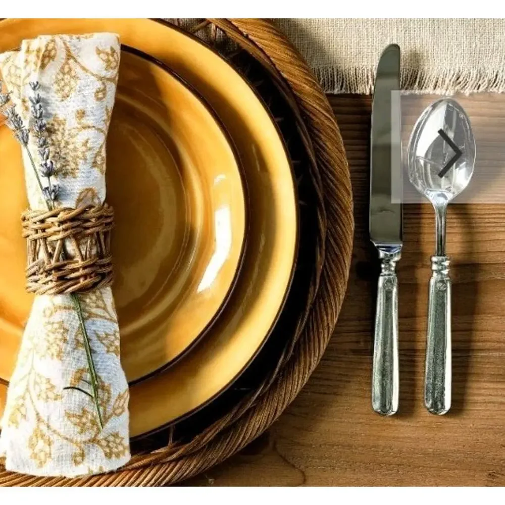Williams Sonoma Alton Valpeltro Pewter Soup Spoon Stainless Steel 8